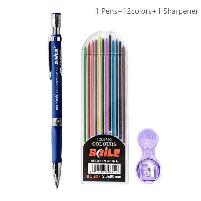 20mm Mechanical Pencil Set 2B Automatic With Color