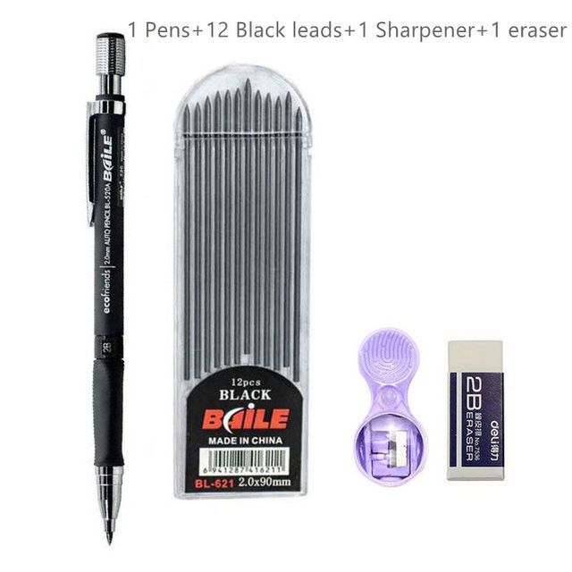 20mm Mechanical Pencil Set 2B Automatic With Color