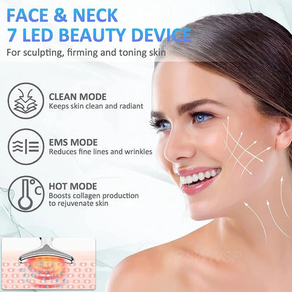 Neck Face Beauty Device, Skin Care Facial Massager, 3 In 1 Portable Face Massager For Skin Care, Face Sculpting Tool, Vibration, Thermal, Microcurrent