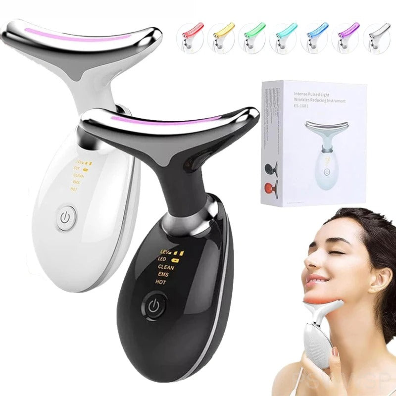 Neck Face Beauty Device, Skin Care Facial Massager, 3 In 1 Portable Face Massager For Skin Care, Face Sculpting Tool, Vibration, Thermal, Microcurrent